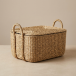Seagrass Storage Basket with Lid and Handles